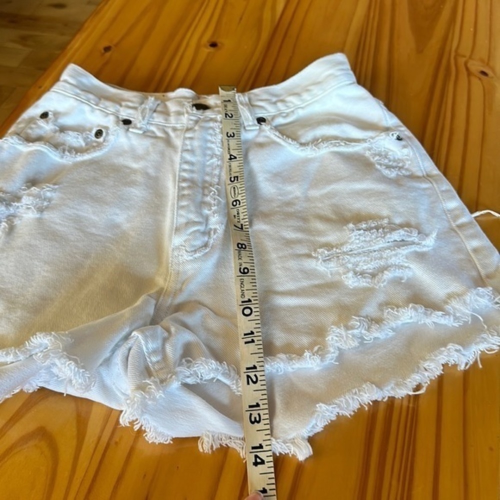 Distressed jean shorts Eddie Bauer Crisp White Distressed jean cutoffs